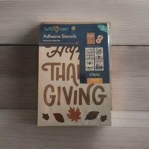 Hello Hobby Adhesive Stencils 7 Designs Autumn Thanksgiving Pumpkins Fall Acorns